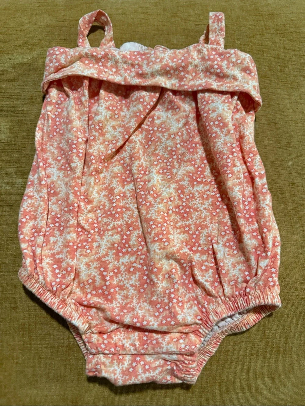 Old Navy Coral Pink Floral Baby One-Piece Romper